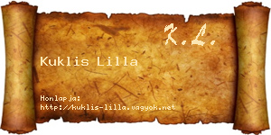 Kuklis Lilla névjegykártya